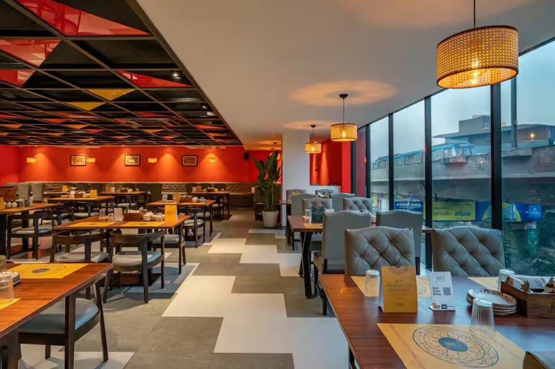 Naatu Kitchen And Bar warm ambient seating detail